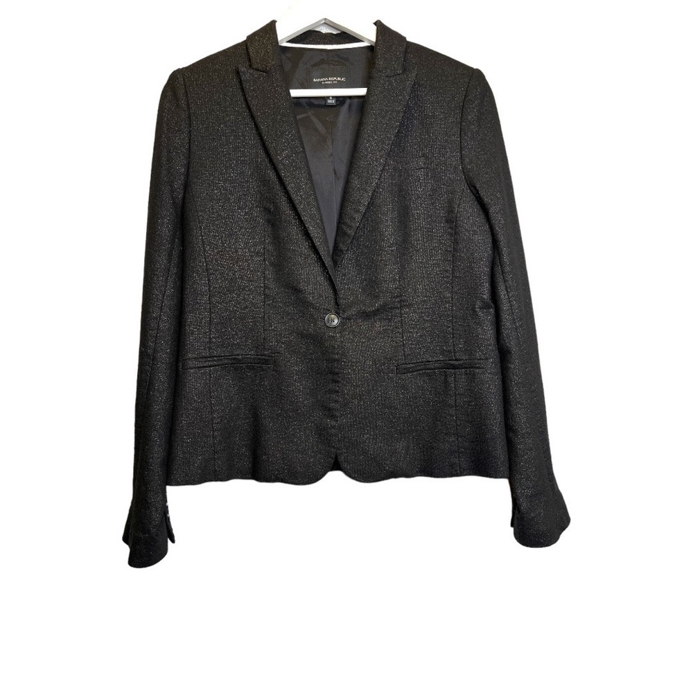Banana Republic | Black Sparkly Wool/Viscose Blend Blazer Sz 6/Small